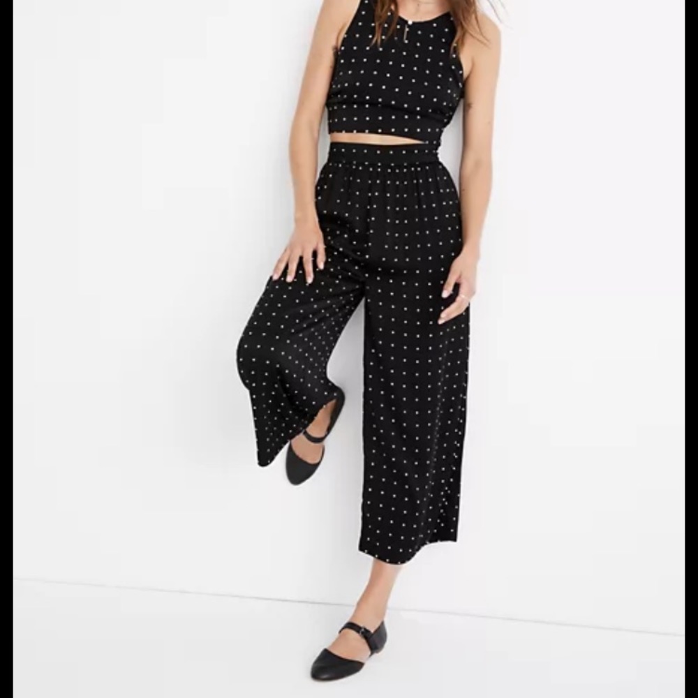 Madewell Huston Pull-On Crop Pants in Grid Dot